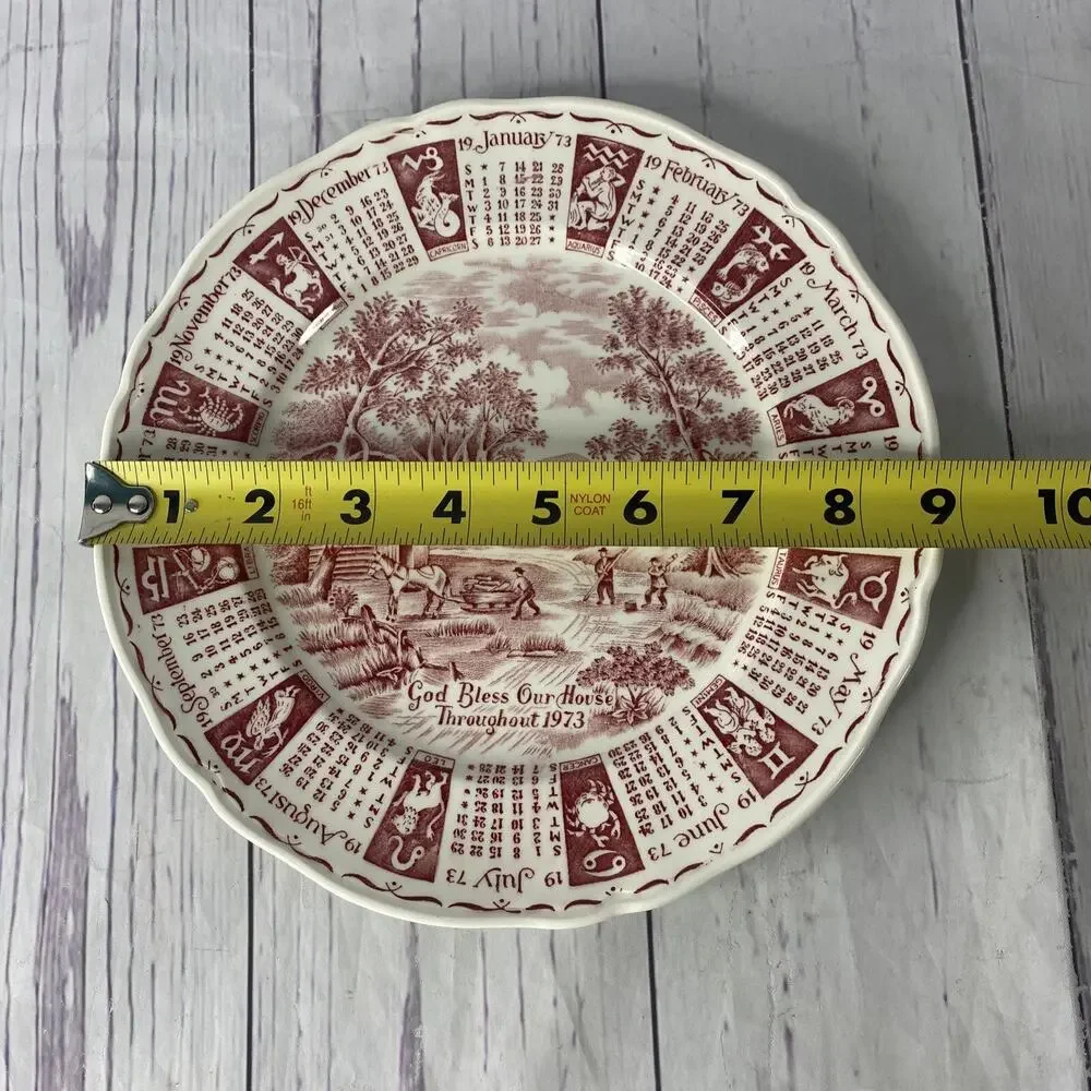 Alfred Meakin Staffordshire England 1973 Zodiac Calendar‎ Plate 9 Inch